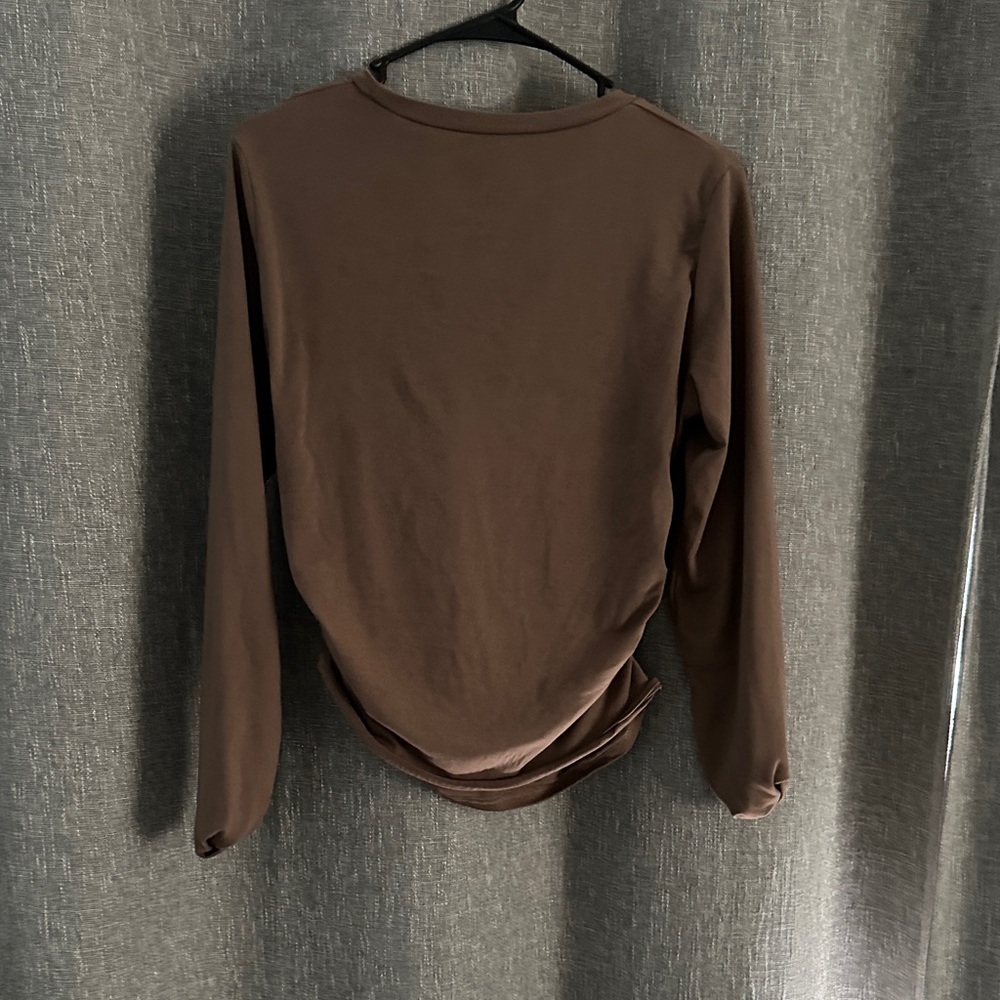 Brown Long Sleeve Women's Top